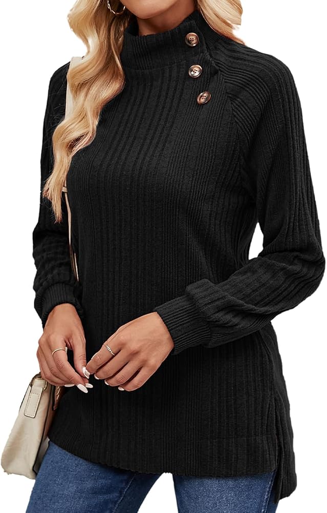 LURANEE Turtleneck Tops for Women,Long Sleeve Tunic Tops Turtle