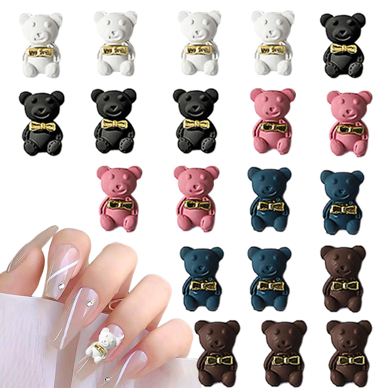 Amazon.co.jp: TUUWAI ネイルパーツ くま 20個セット クマ ネイル