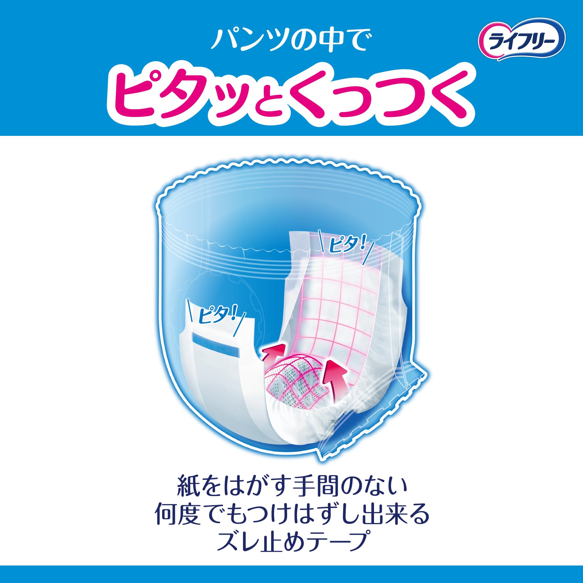 Amazon.co.jp: ライフリー パンツ用尿とりパッド ズレずに安心紙パンツ