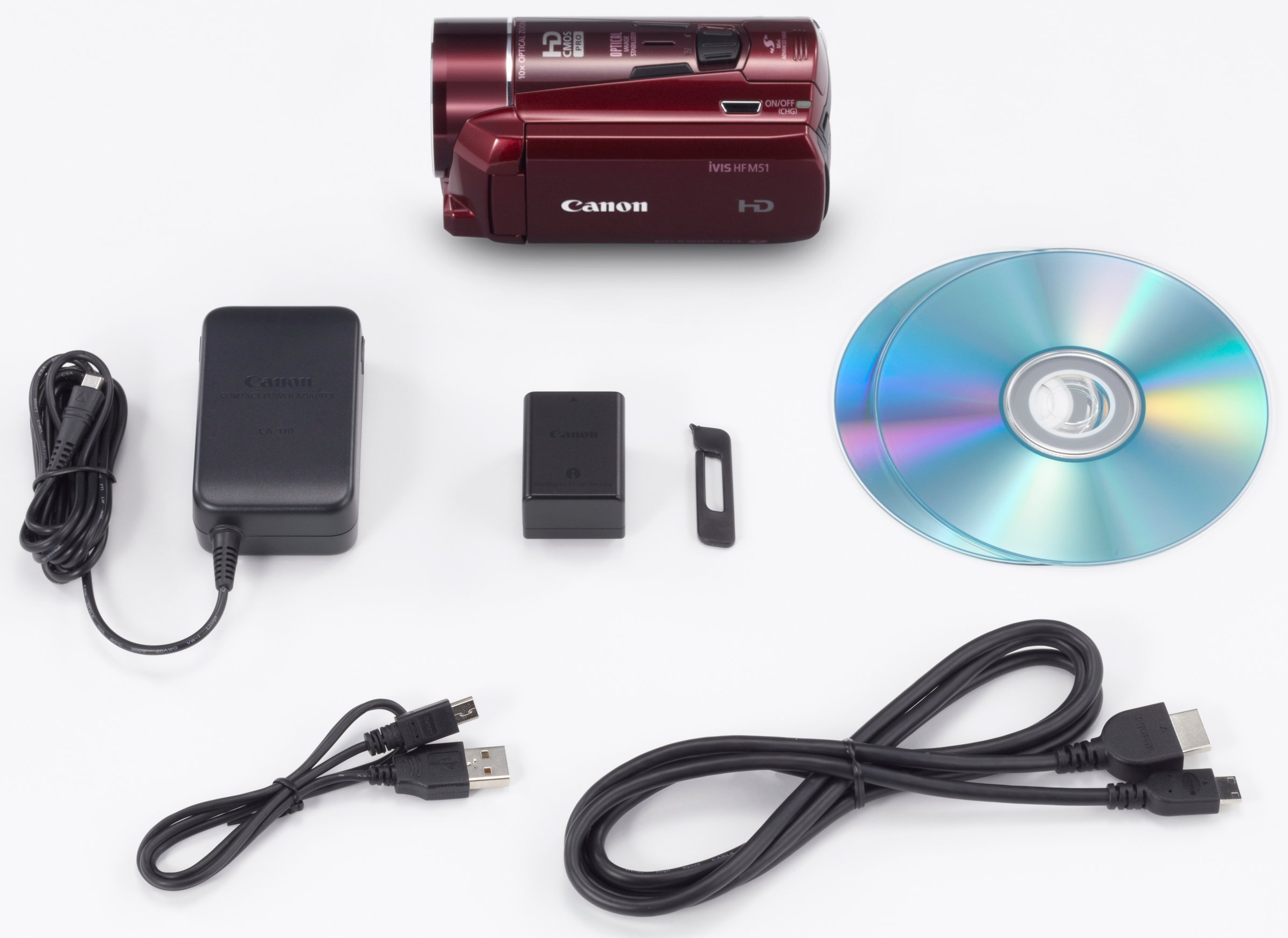 Amazon.co.jp: Canon Digital Video Camera iVIS HF M51 Red 10x