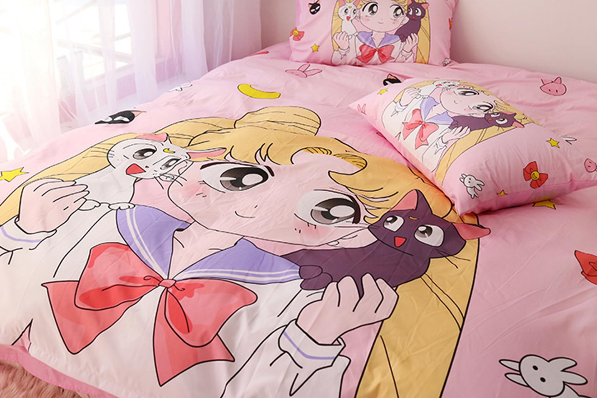 Amazon｜美少女戦士セーラームーン 布団カバー 3/4点セットシーツ 寝具