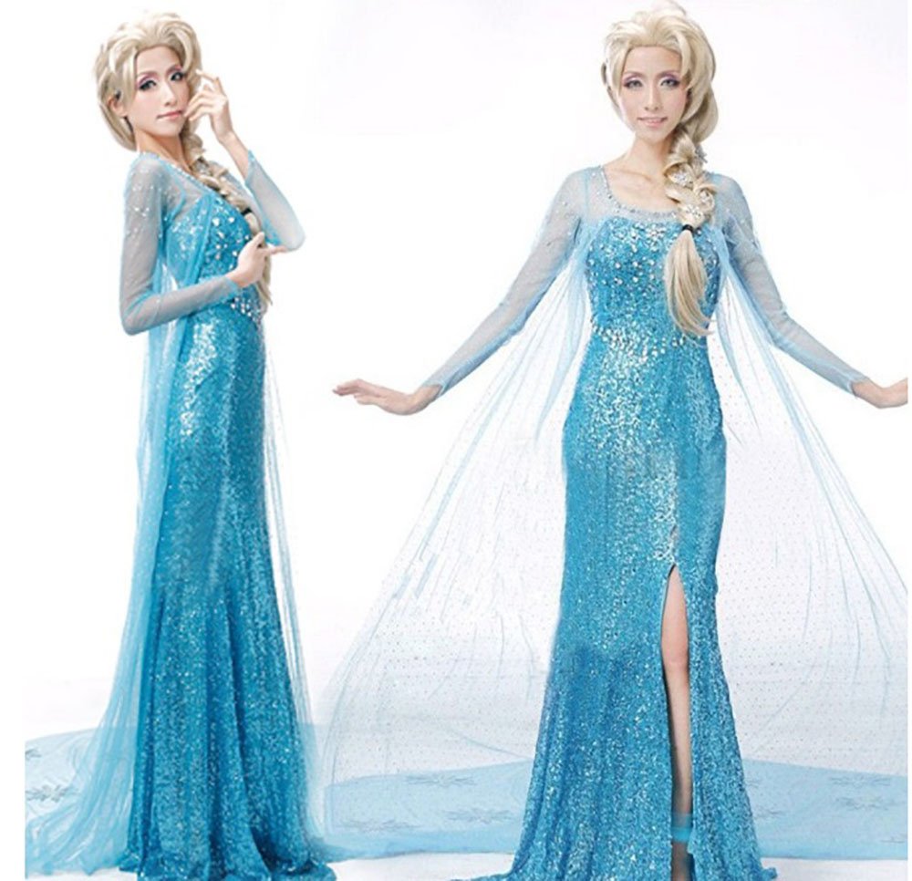 Amazon.co.jp: アナと雪の女王 エルサ ドレス コスプレ コスチューム