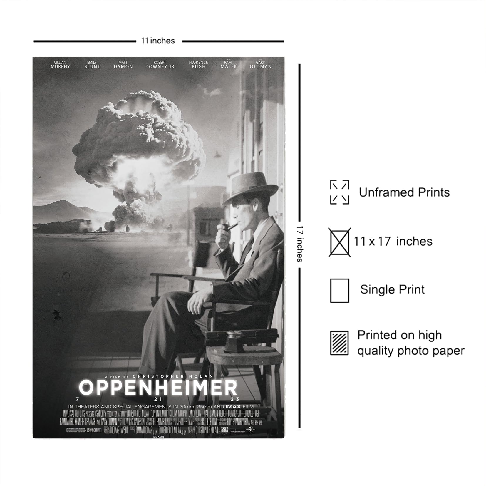 Amazon.co.jp: Kerry dober モノクロ オッペンハイマー 映画ポスター