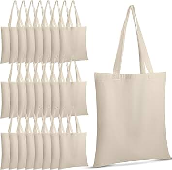 Amazon.com: Reginary 24 Pack Canvas Tote Bags Blank Plain Canvas