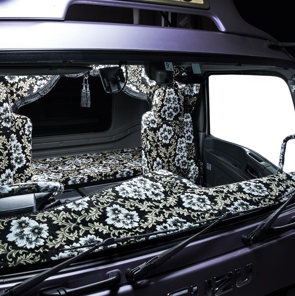 Amazon | 桜 ダッシュマット ブラック いすゞ 07エルフ標準(ハイキャブ