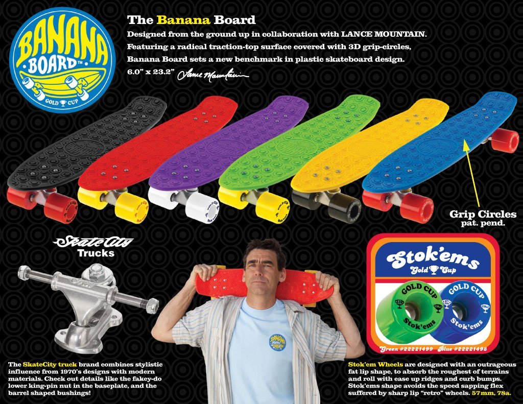 Amazon | スケートボード「GOLD CUP」BANANA BOARD 6.0in×23.25in