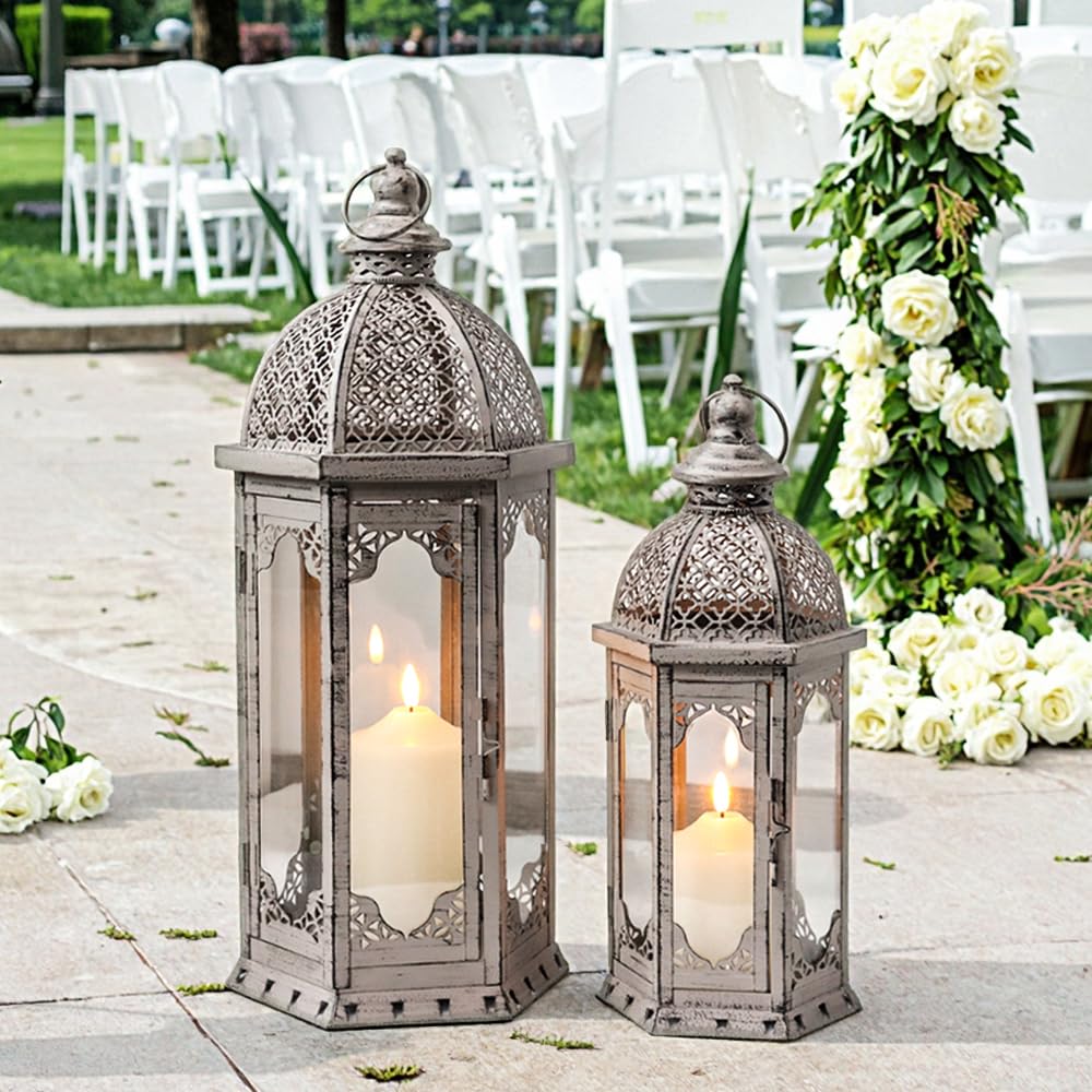 Amazon.com: JHY DESIGN Set of 2 Decorative Candle Lanterns 22