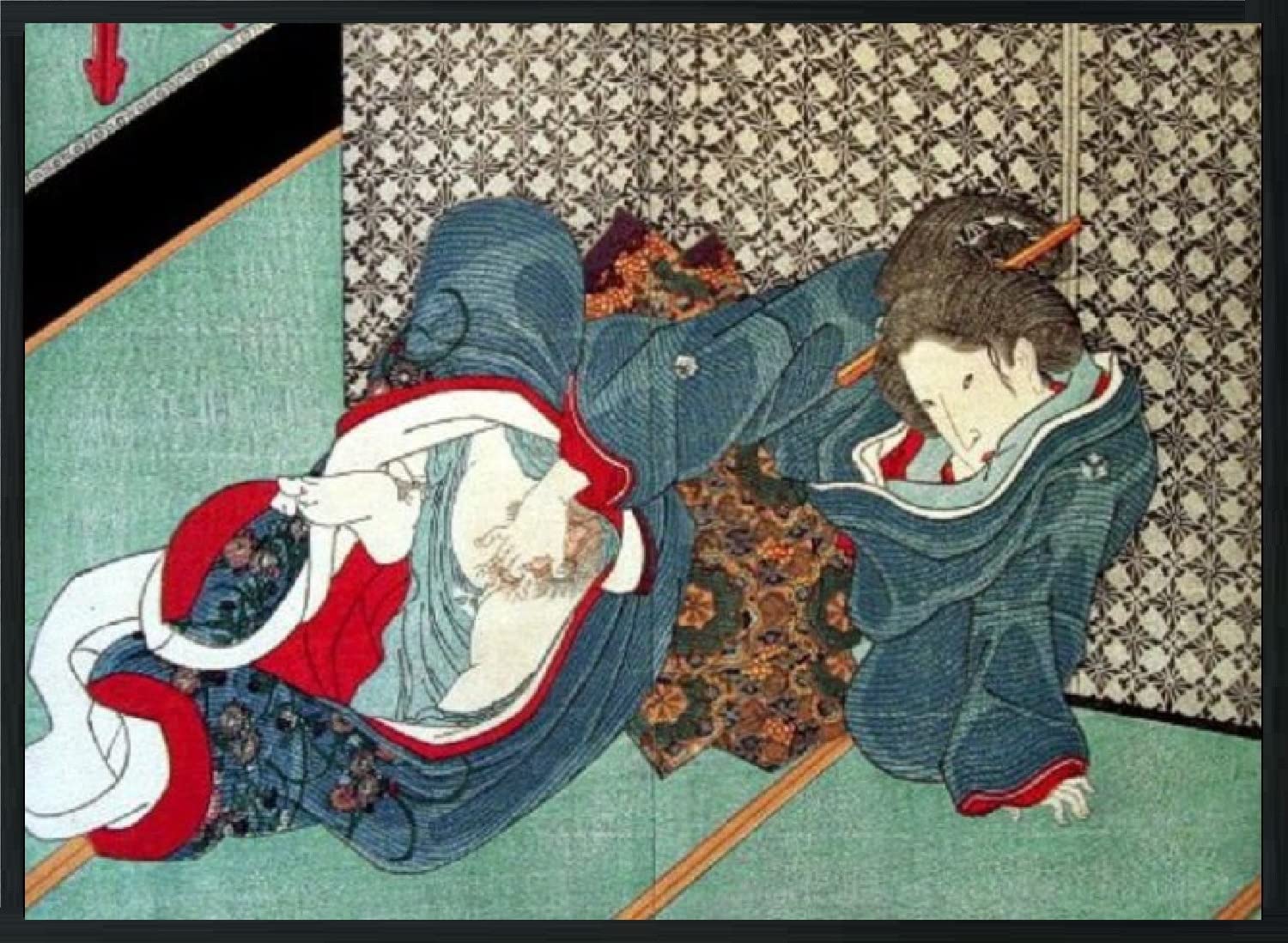 Amazon.co.jp: Genius Collections 歌川国貞 春画 ポスター 額付き