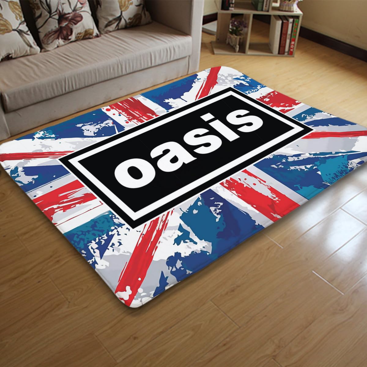 Amazon｜カーペット オアシス OASIS バンド フランネルラグ ラグ