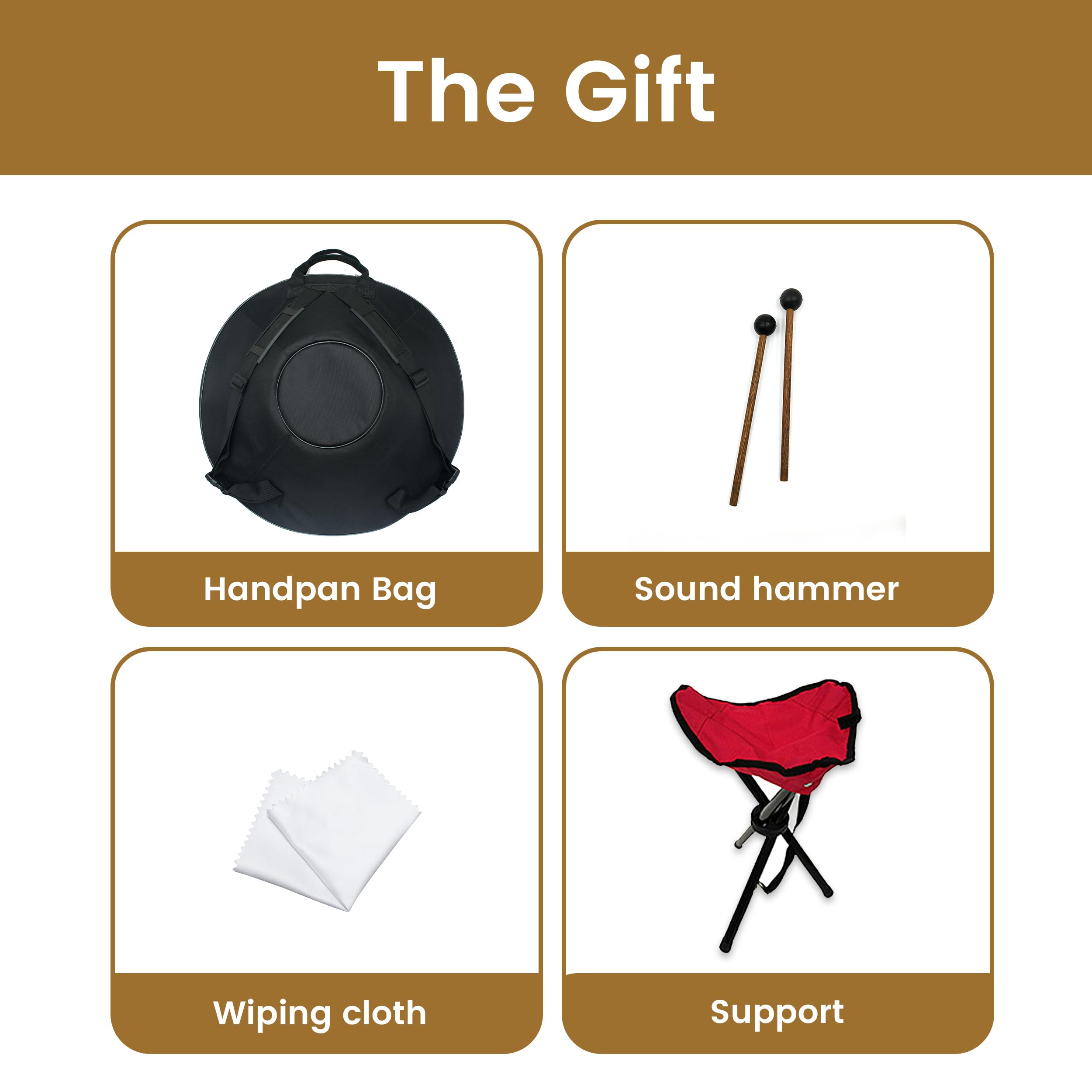 Amazon.com: GLADFRESIT Handpan Drum 22inch in D Kurd Minor with