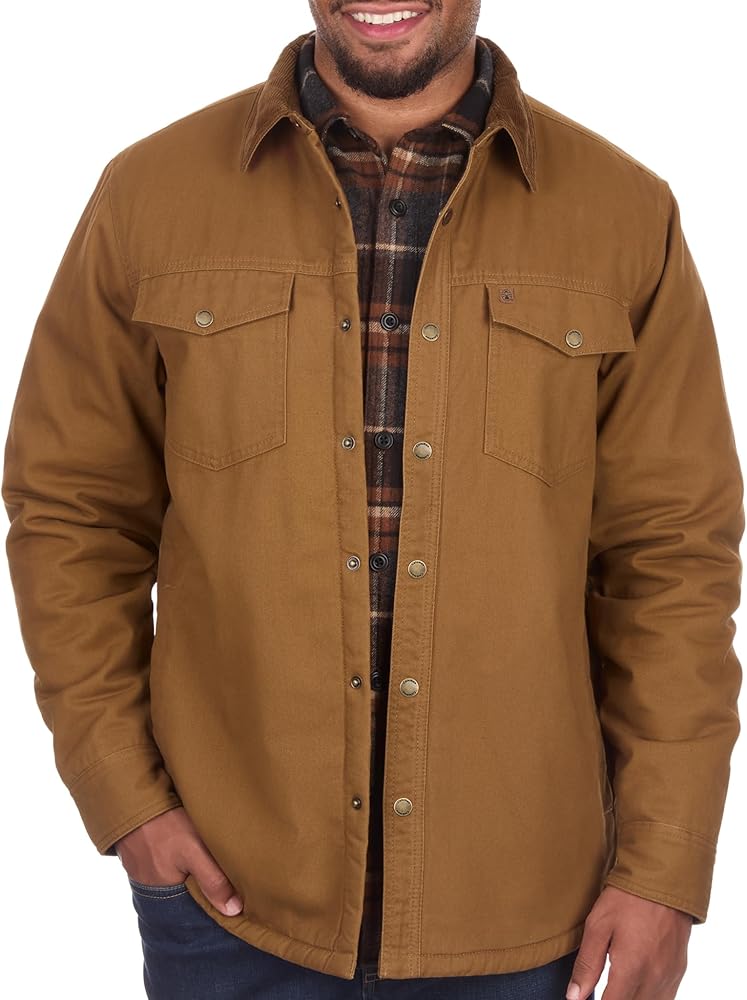 Coleman Sherpa Lined Twill Shirt Jackets for Men (Copper, Medium