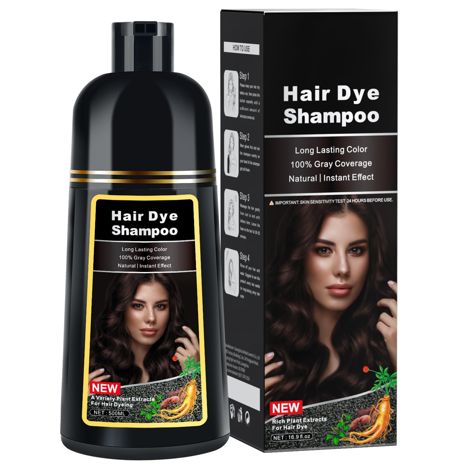Amazon.com : Dark Brown Hair Dye Shampoo for Gray Hair Coverage