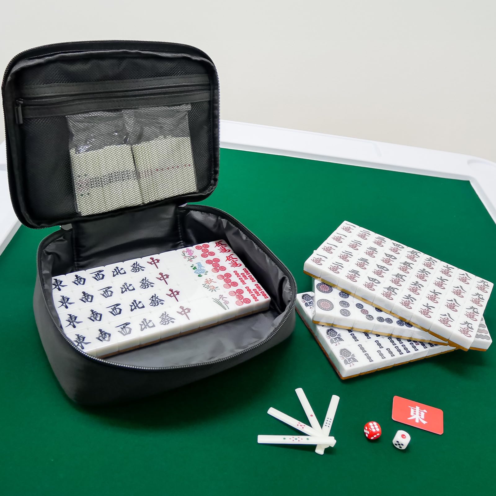 Amazon | 【持ち運びに便利】 SKK 麻雀牌 28mm 手打ち麻雀卓用棒付 赤