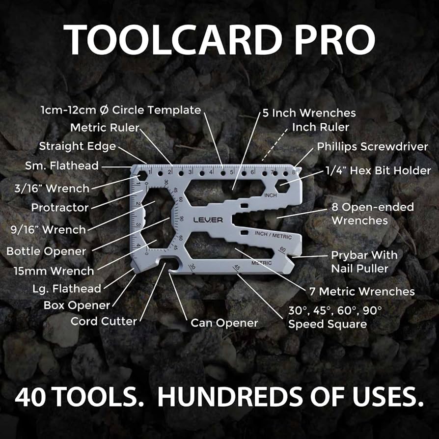 Lever Gear Toolcard Pro - Multiferramenta para cartão de crédito