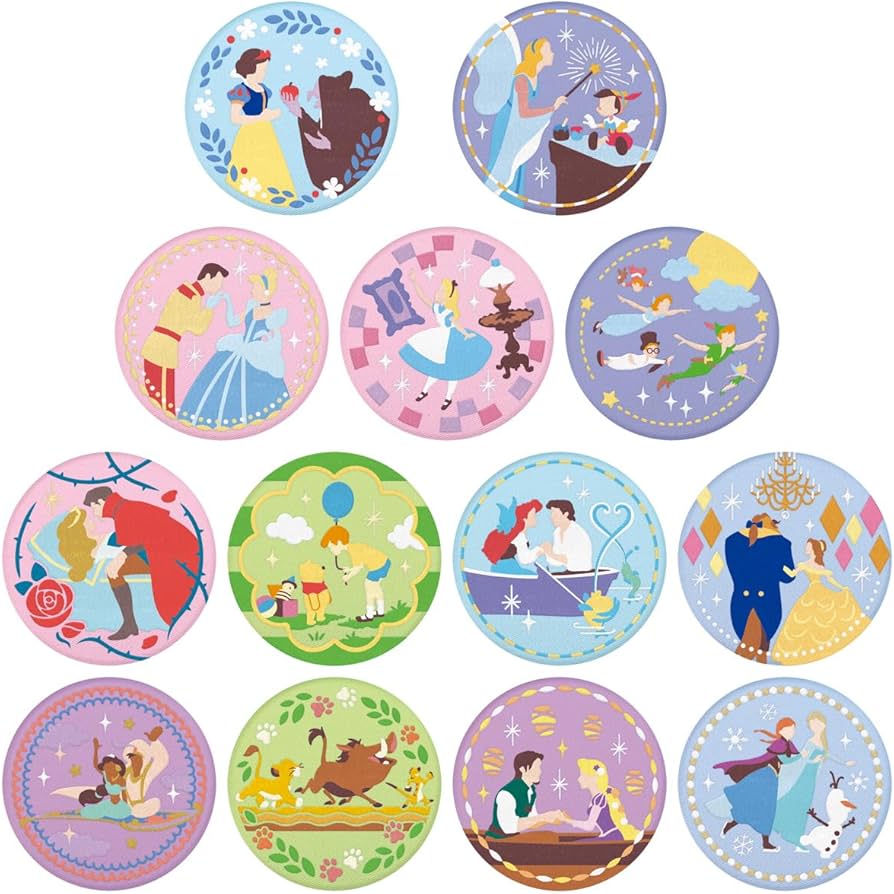 Amazon | Disney Characters 刺繍缶バッジビスケット 12個入りBOX (食
