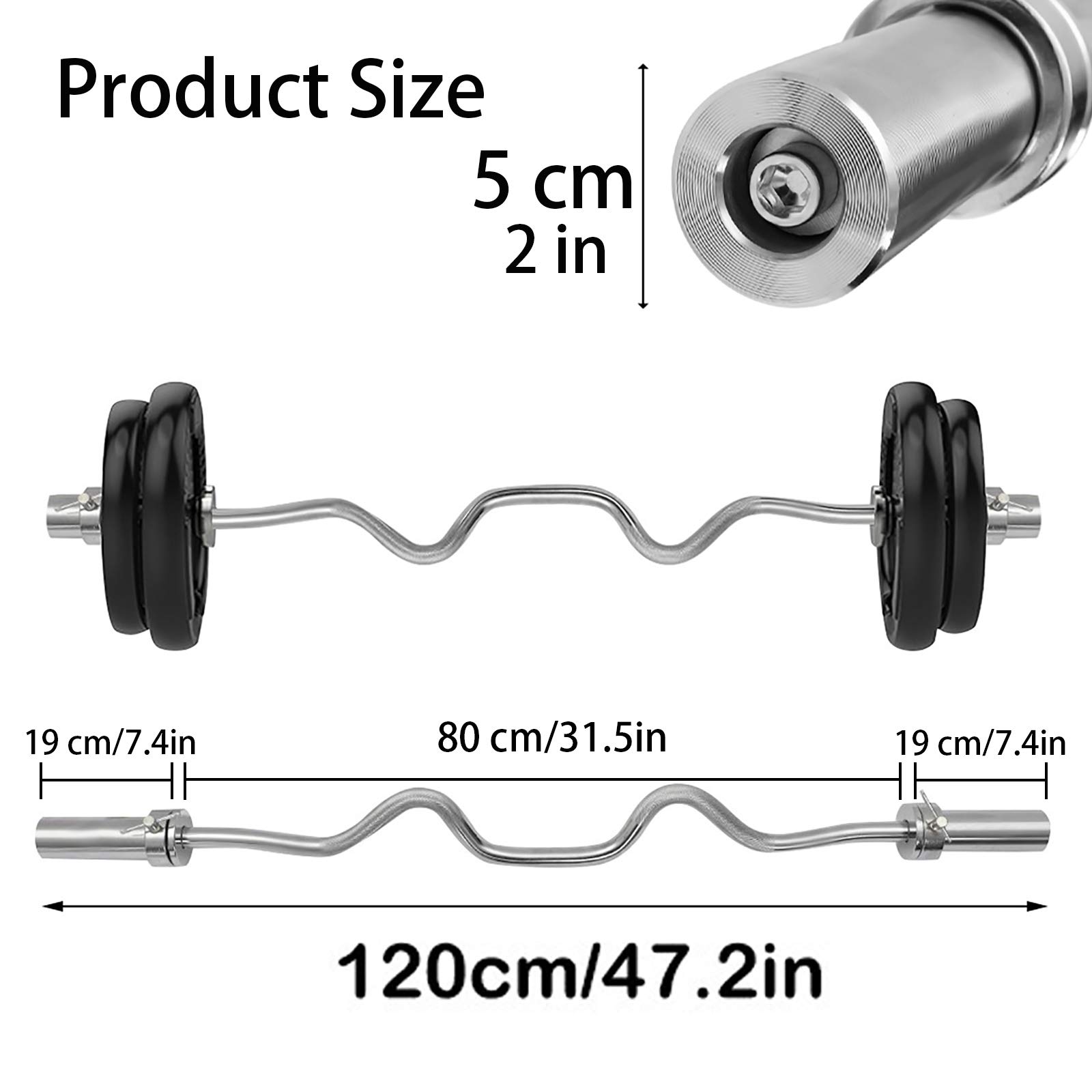 Amazon | 120cm ダンベルシャフト,オリンピックWバー,オリンピッ