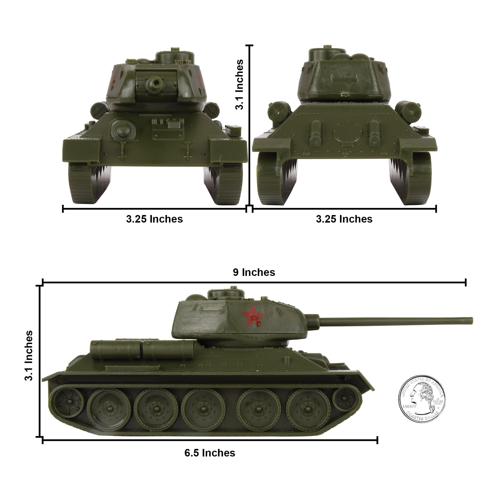Amazon.com: BMC CTS WW2 Soviet T-34 Tank - Olive-Green 1:40