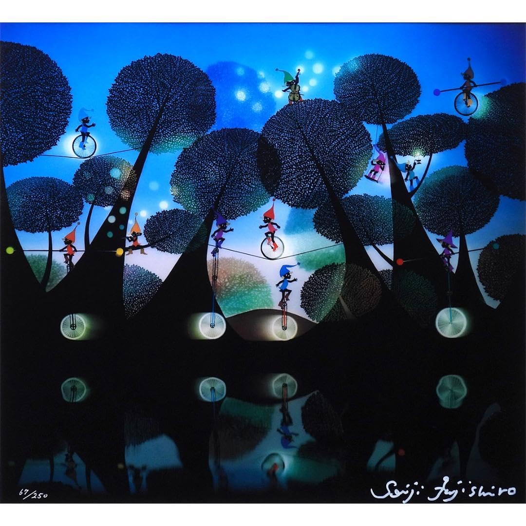 Amazon.co.jp: 藤城清治 こびとの楽園 DX 影絵 作家直筆サイン 版画