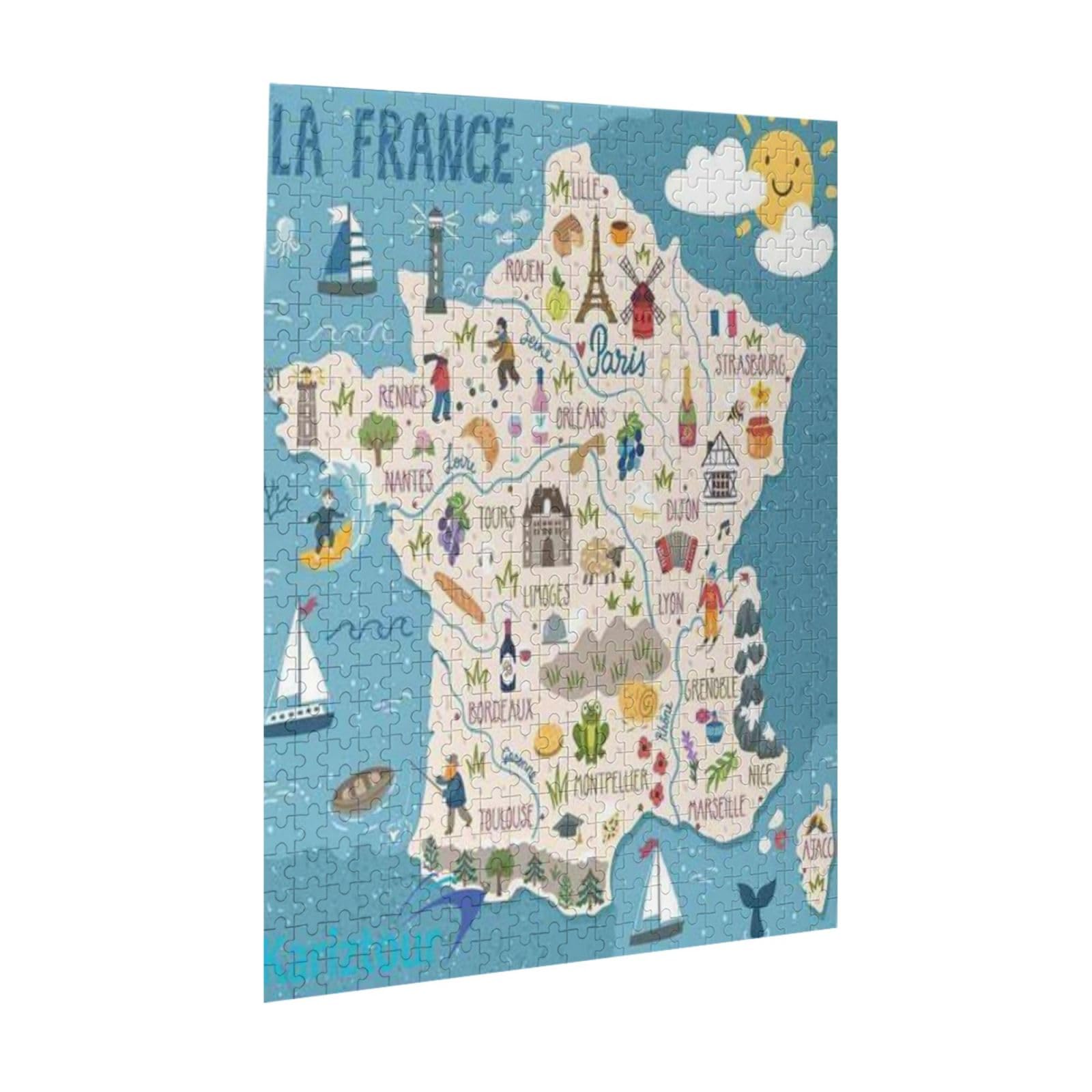 Amazon.co.jp: 500ピース ジグソーパズル フランス 地図 大人用 木製