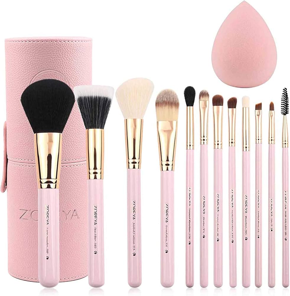 Amazon.com: Z'OREYA Makeup Brush Set 12pcs Pink Synthetic Makeup