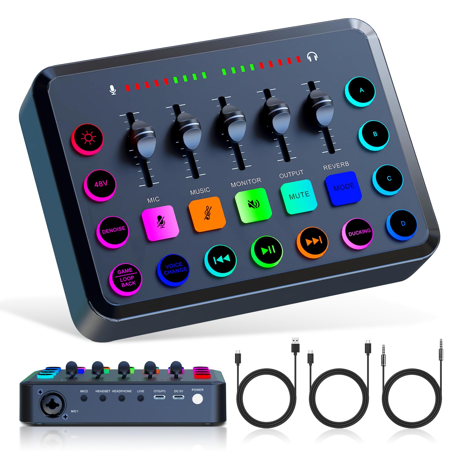 Amazon.co.jp: Leymibor ゲーミングオーディオミキサー オーディオ