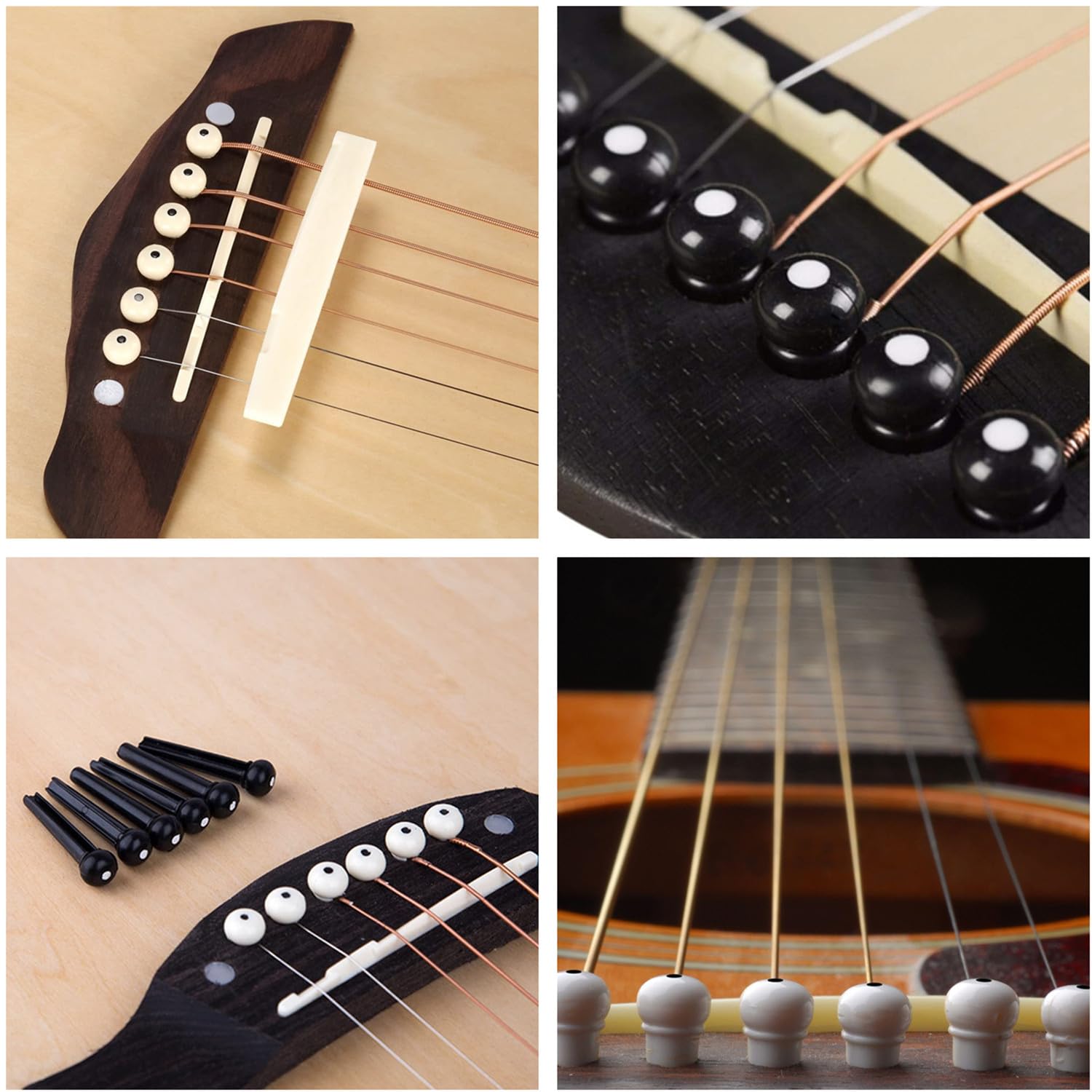 Amazon | アコースティックギターブリッジピン ブリッジピン&ブリッジ