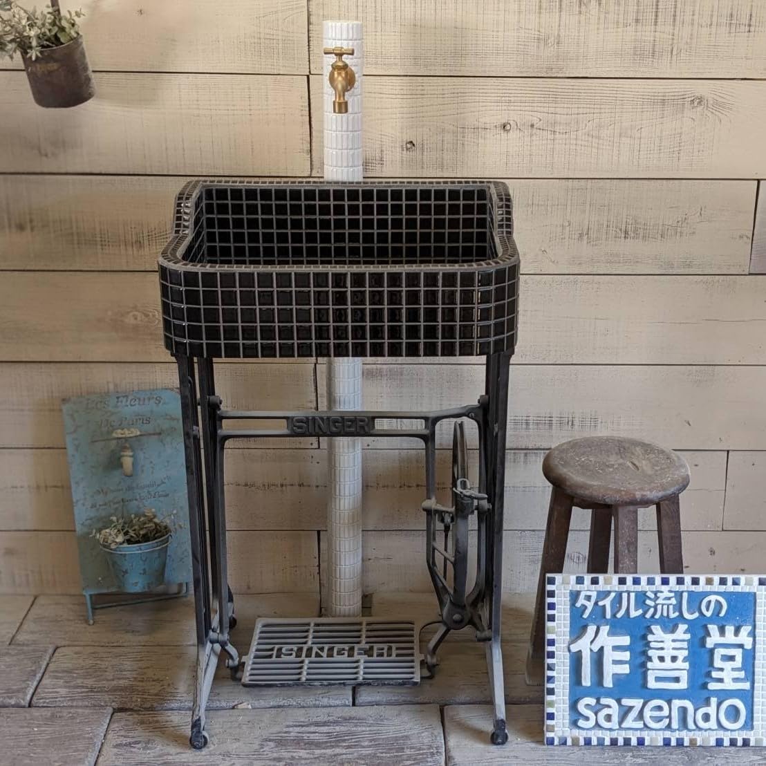 Amazon.co.jp: 作善堂 ガーデンシンク タイルシンク ガーデンパン 屋外