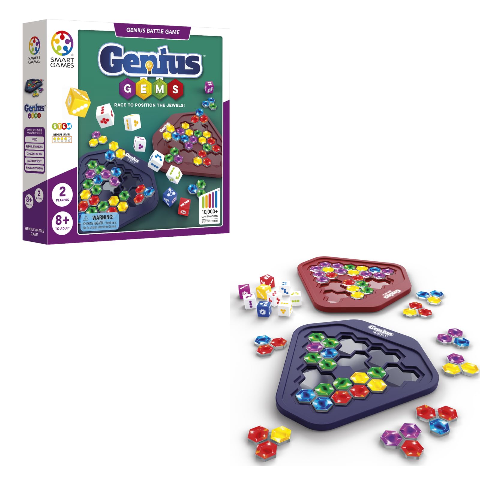 Amazon.com: SmartGames Genius Gems Logic Puzzle Game STEM Strategy