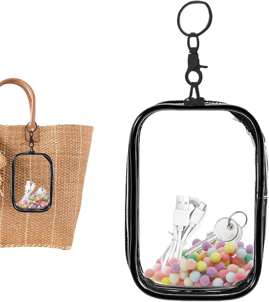 Amazon.co.jp: キーチェーン付きクリアドールポーチ - キーチェーン