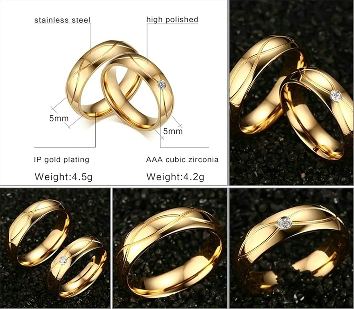 Amazon.com: Homxi Engraved Wedding Bands Couple Rings Women and