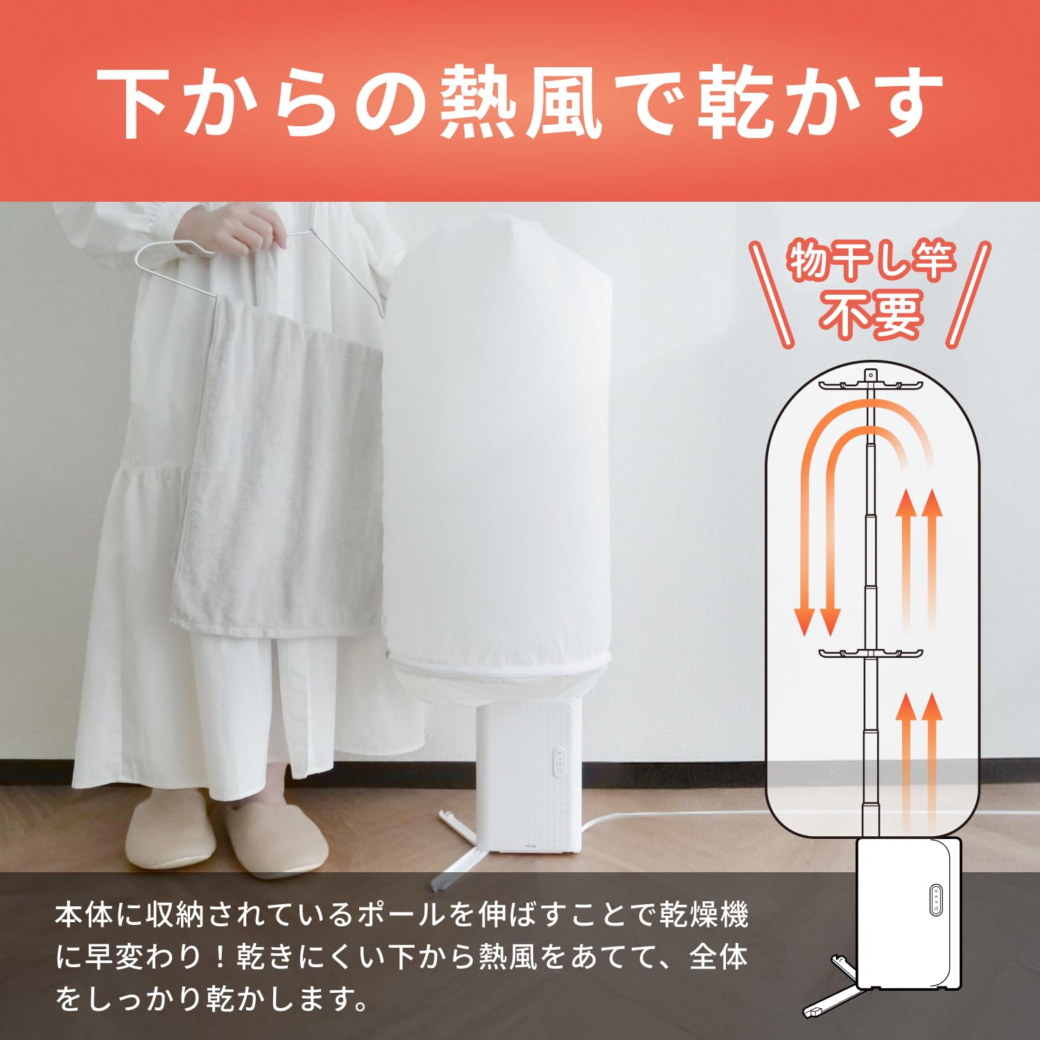 Amazon | 【海外使用OK】sology(ソロジー) ポータブル衣類乾燥機 夜間