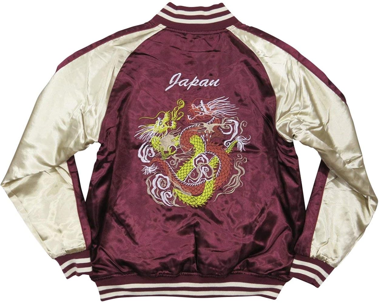 Amazon | (イッシンニョキョウ)一心如鏡 双龍 総刺繍 サテン地 中綿