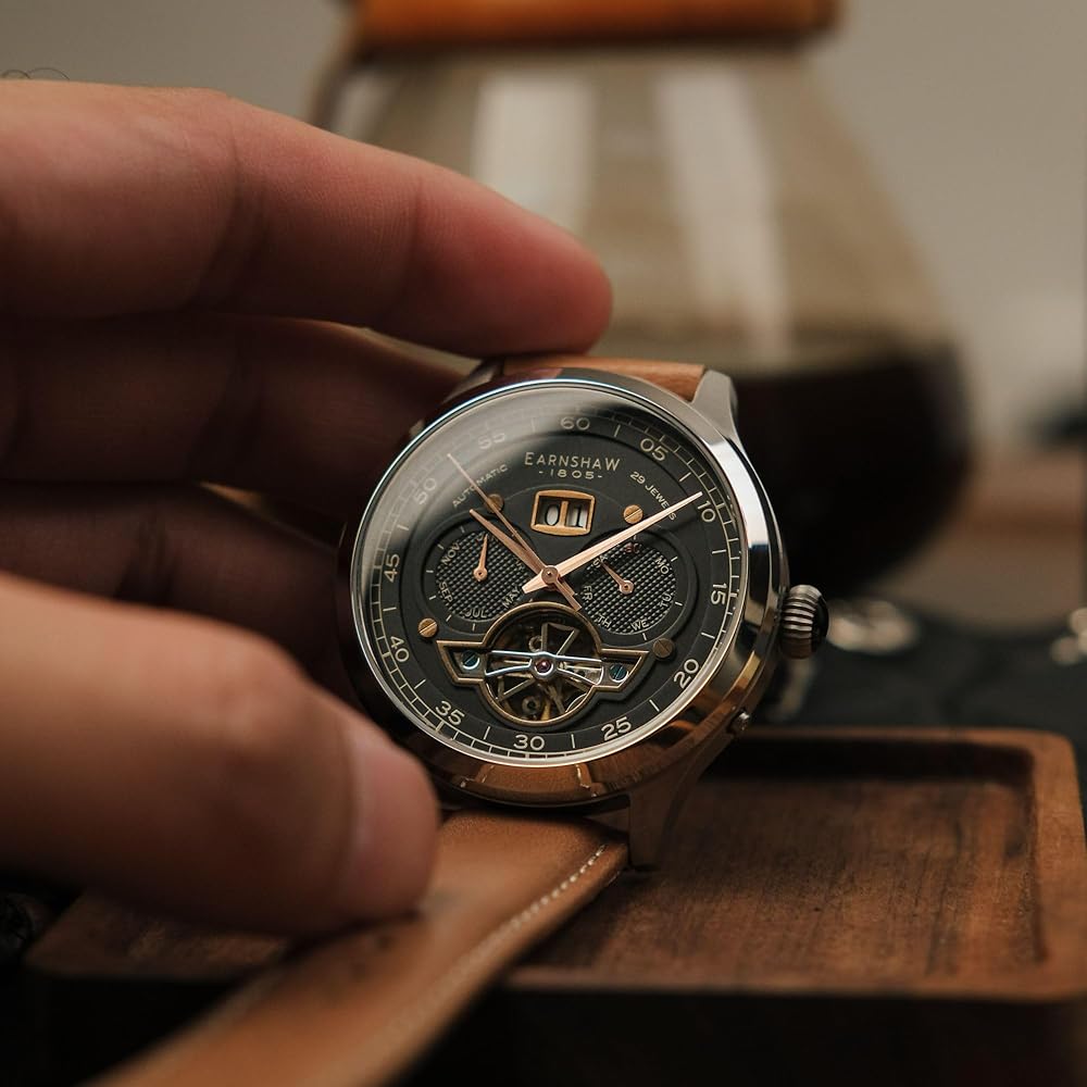 Amazon.com: Thomas Earnshaw Men's 43mm Baron Grand Date Calendar