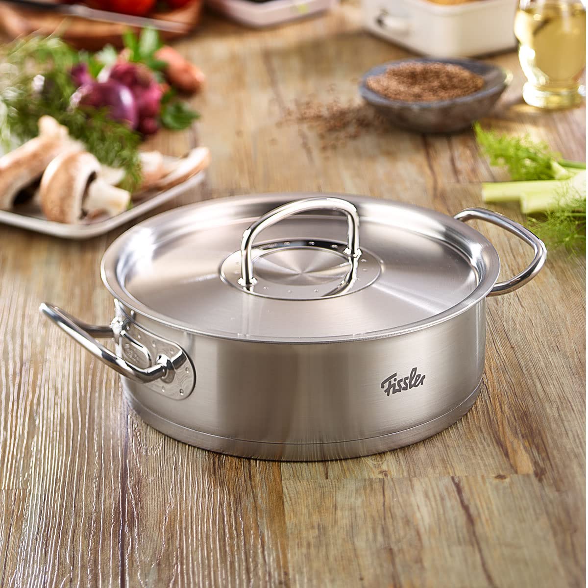 Amazon.co.jp: フィスラー (Fissler) キャセロール シルバー 24cm プロ