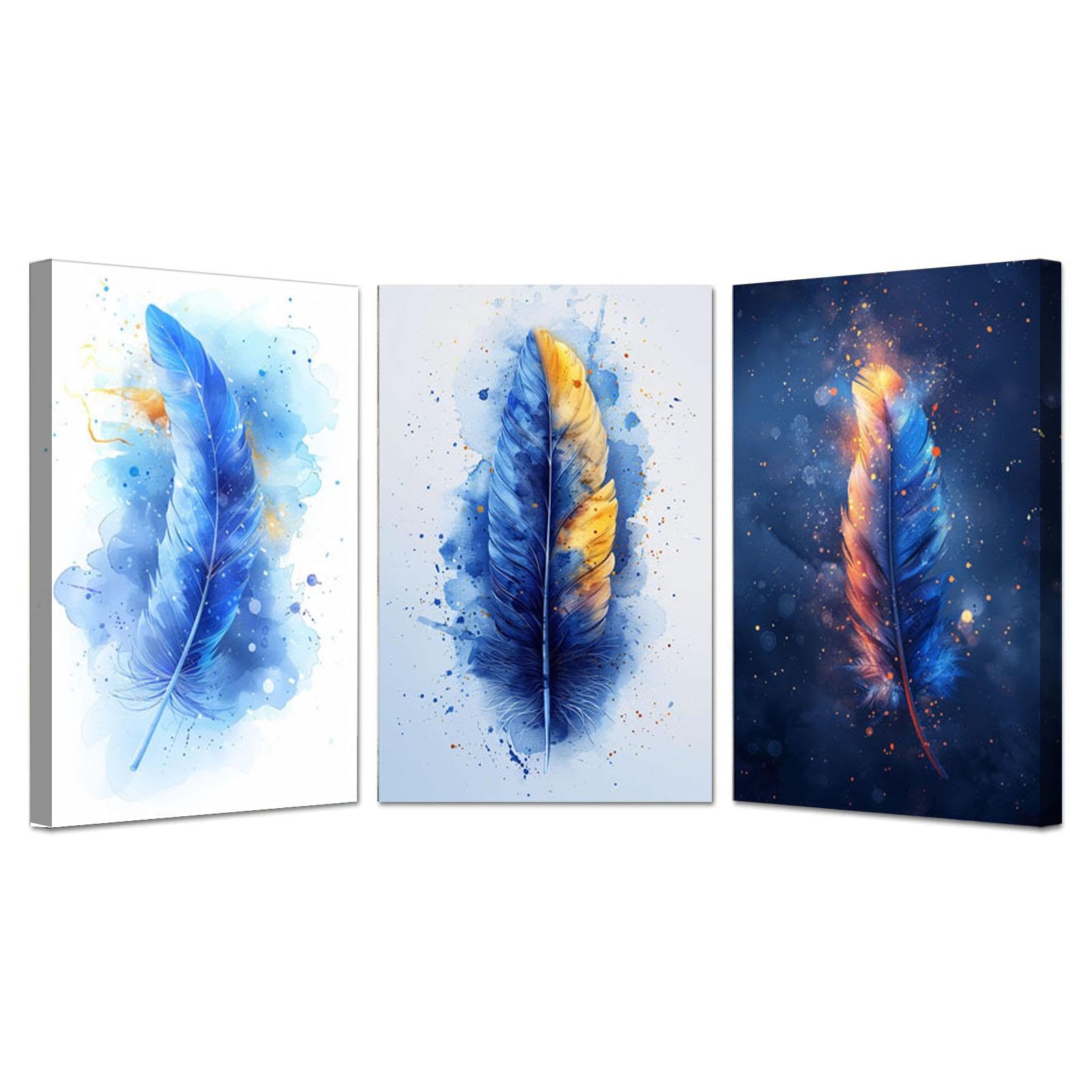 Amazon.co.jp: JOSUE 3 枚 絵画 水彩画 水彩抽象画 キャンバスアート