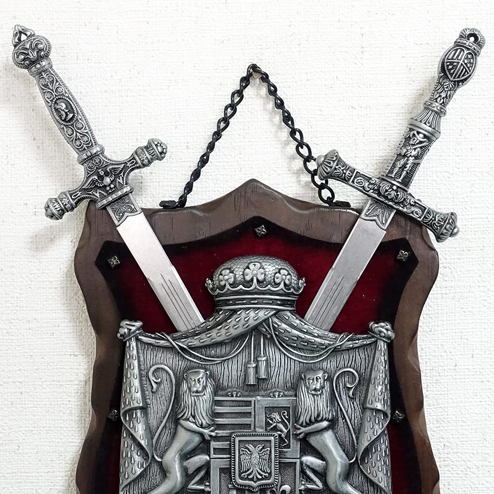 Amazon.co.jp: スペイン製 西洋武具 壁掛け 中世の騎士 パノプリア
