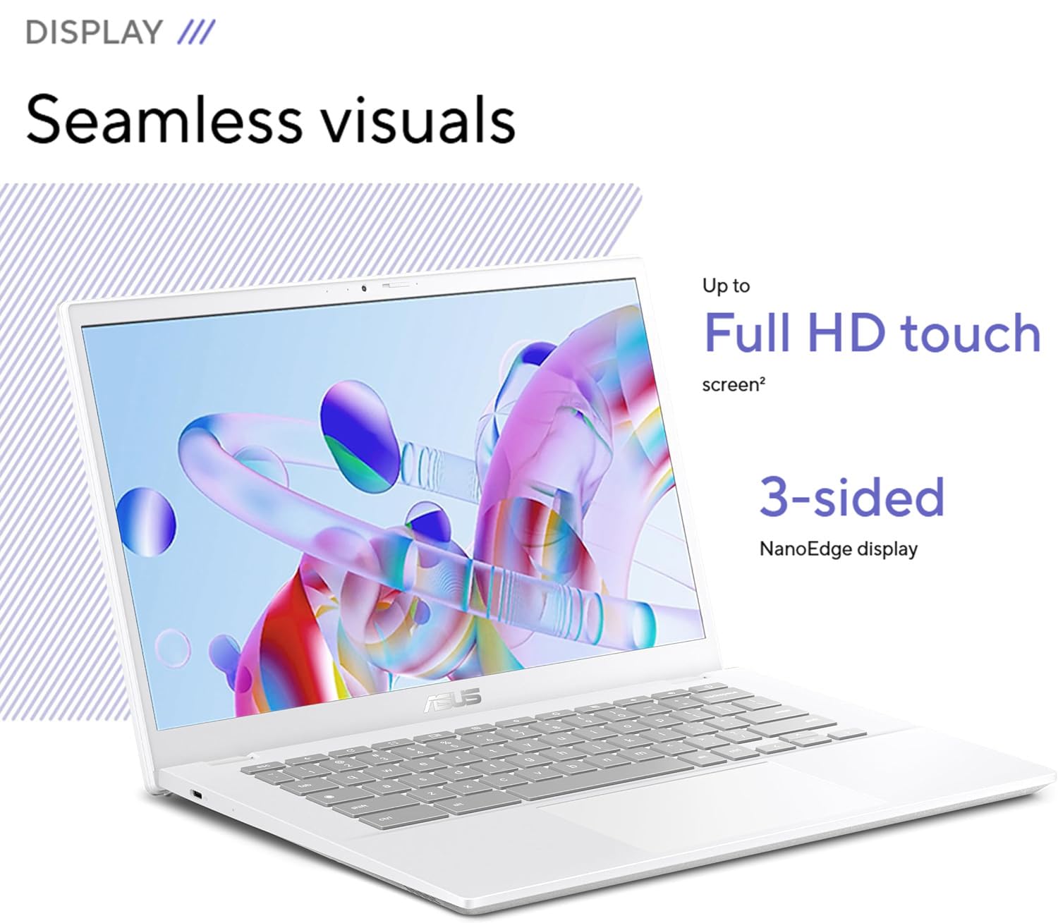 ASUS Laptop Chromebook Plus CX34, tela sensível ao toque FHD de 14