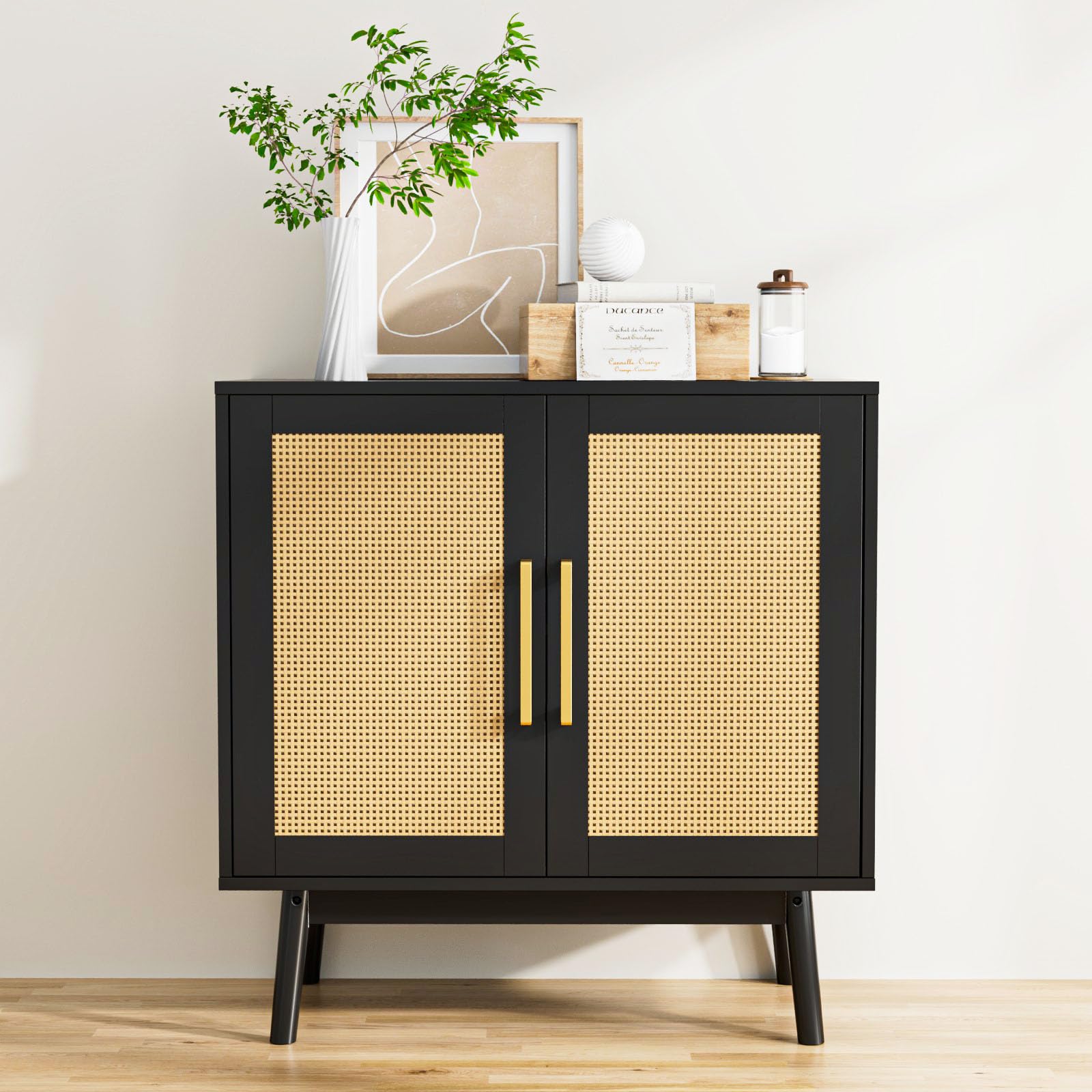 Amazon.co.jp: CARPETNAL モダンラタンサイドボードビュッフェ