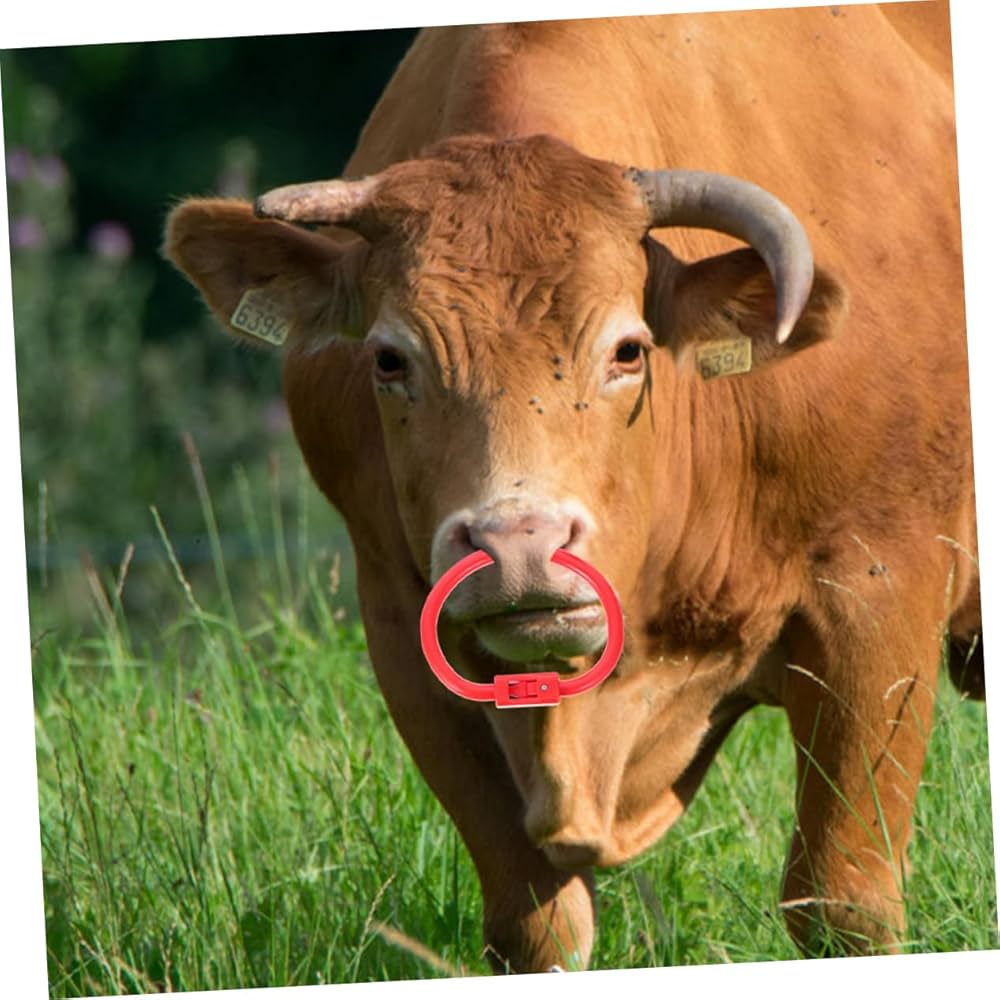 Amazon.co.jp: IWOWHERO 2個 プラスチック製 牛用鼻輪 鼻輪取り付け