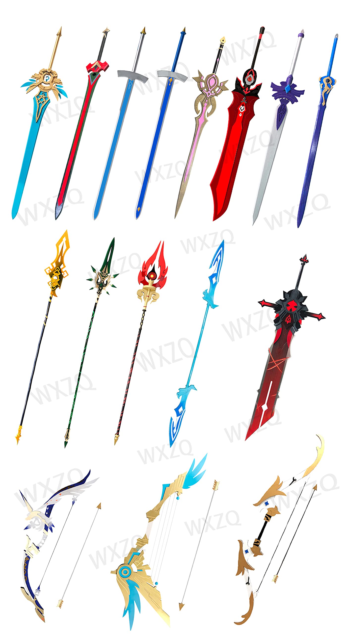 Amazon.co.jp: 原神 コスプレ道具 北斗 黒岩の斬刀 模造刀 矛 弓 武器