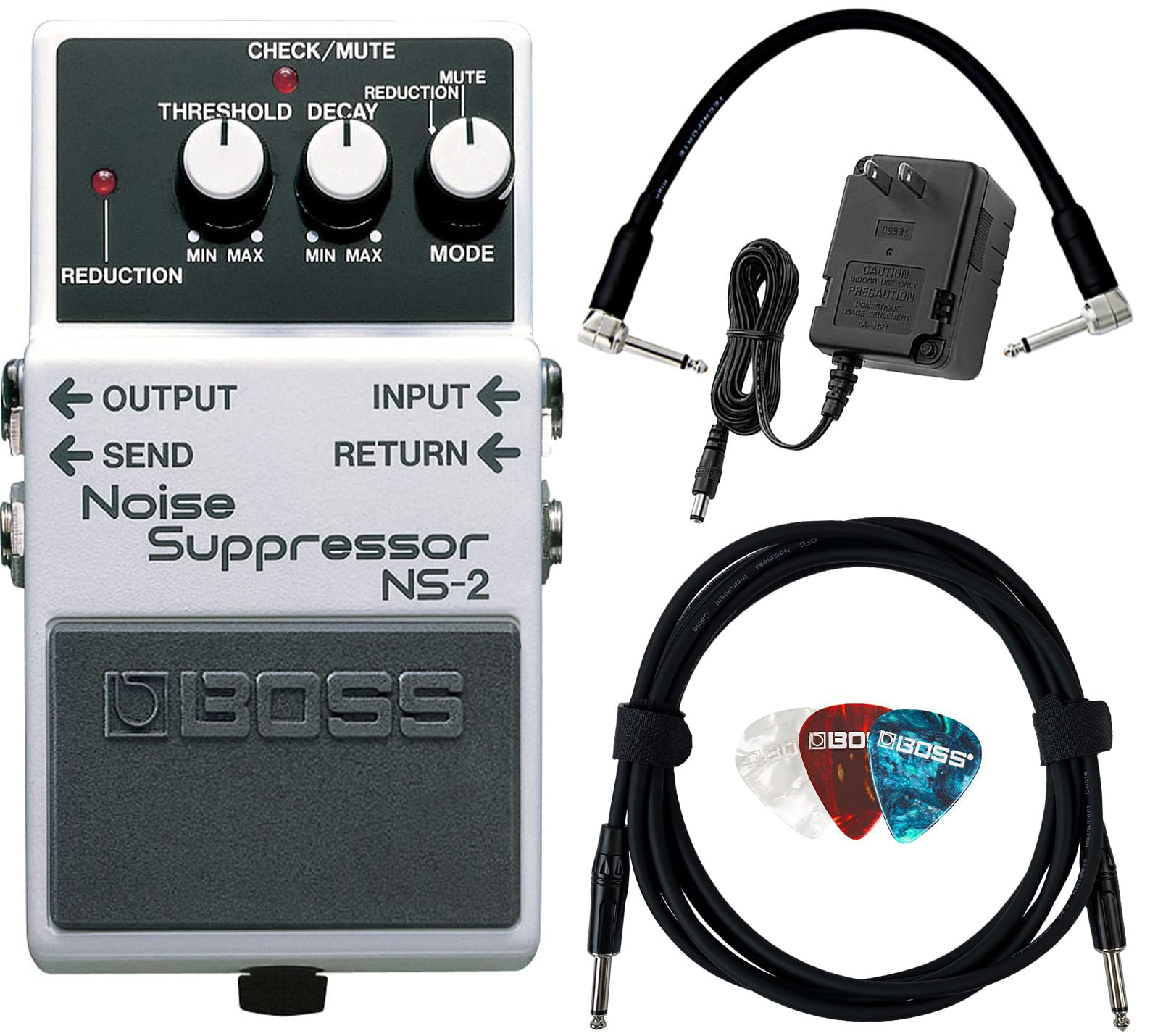 Amazon.com: Boss NS-2 Noise Suppressor Bundle with Gearlux Power