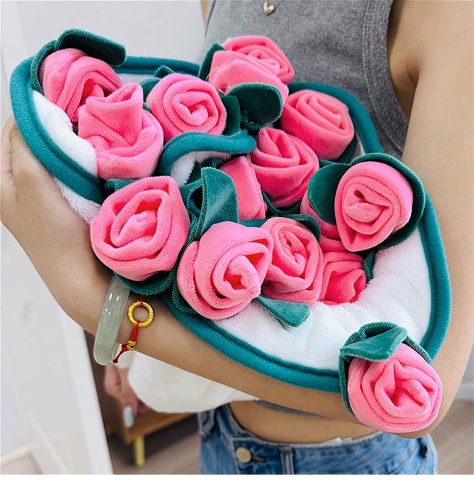 Amazon｜完成した花のバラの花束ブランケット、バラのブランケット