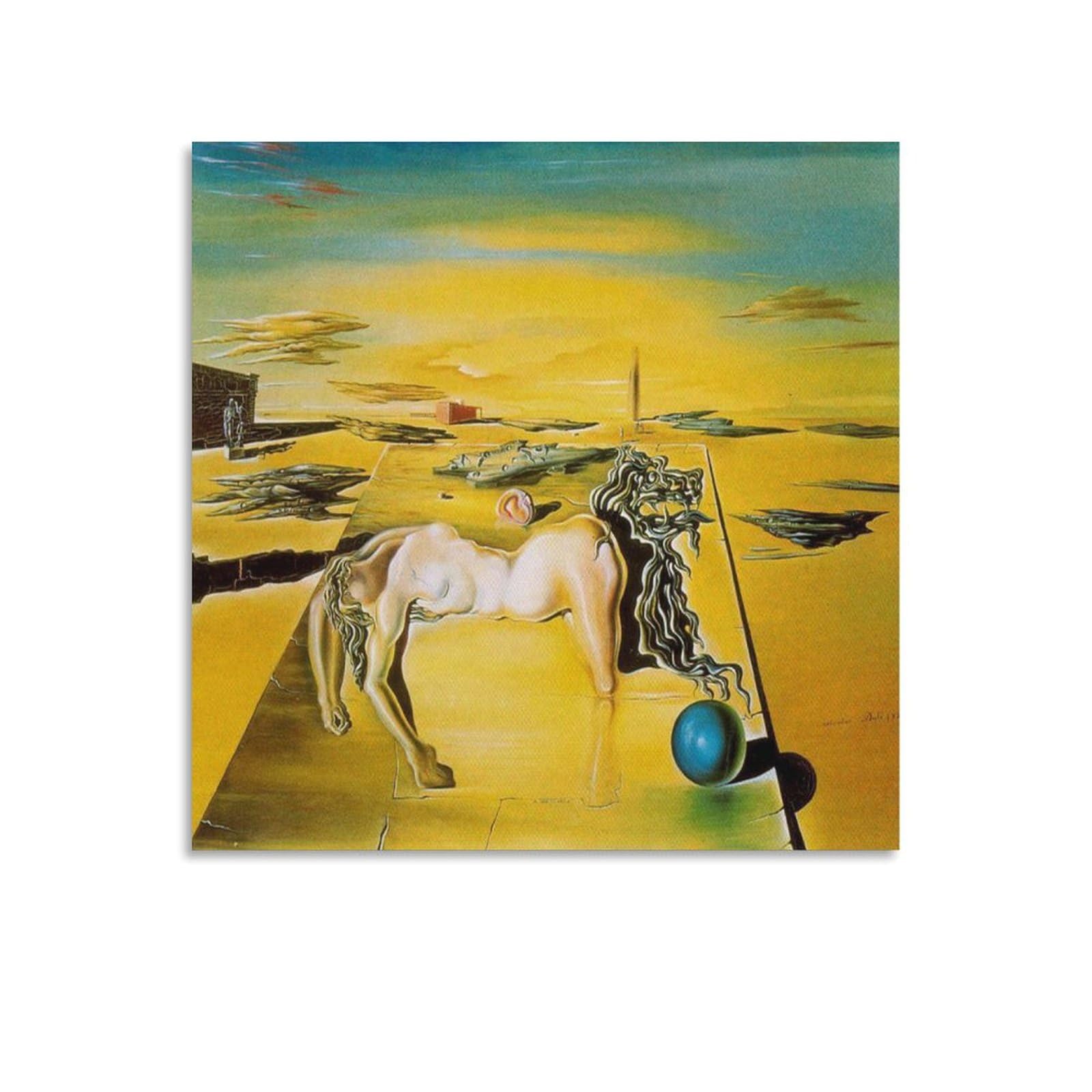 Amazon.co.jp: サルバドール・ダリ「姿の見えない眠る人、馬、獅子