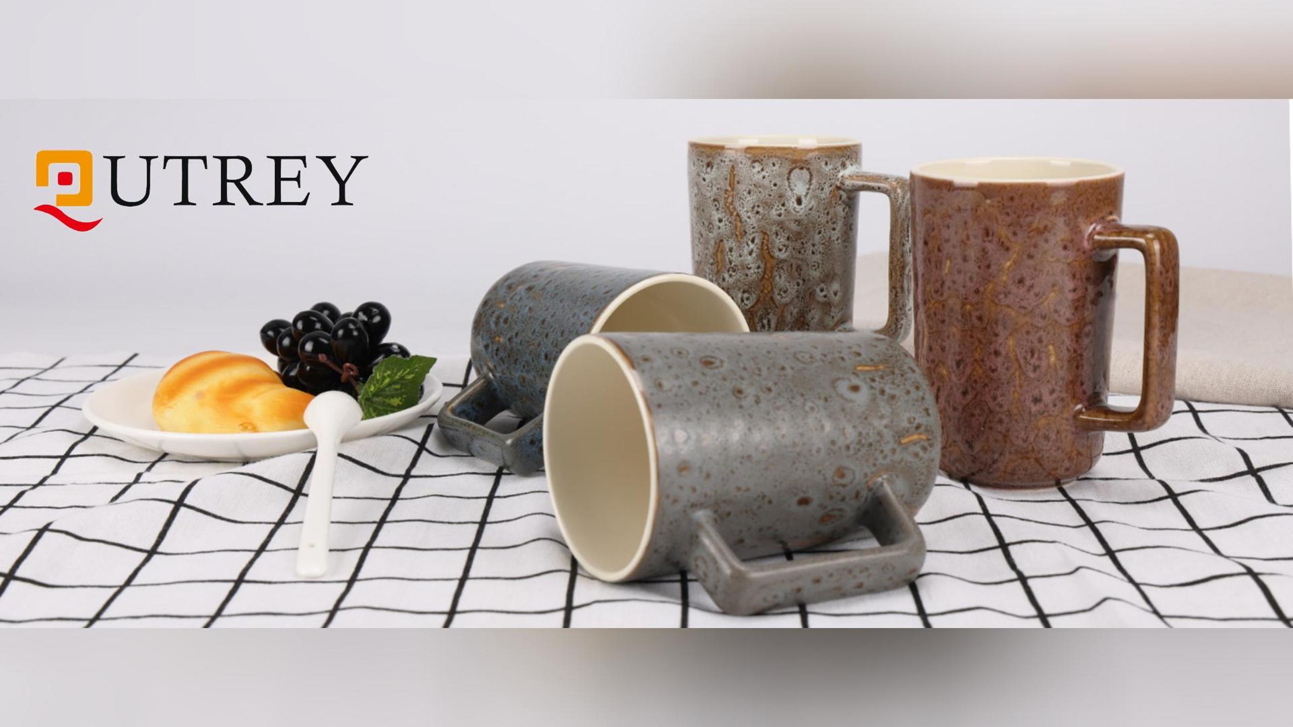 Amazon.com: QUTREY Coffee Mugs Set of 4, Large Ceramic Coffee Mugs