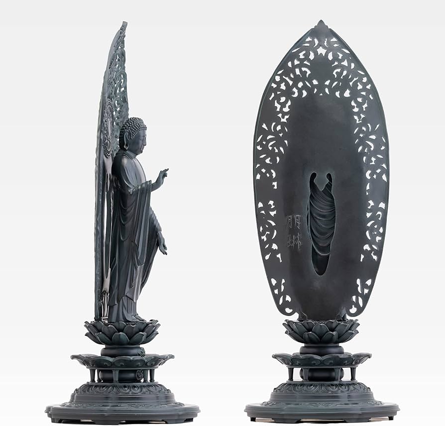 Amazon｜仏像 阿弥陀如来 25cm（青銅彩色）仏師：松久朋琳 原型＿