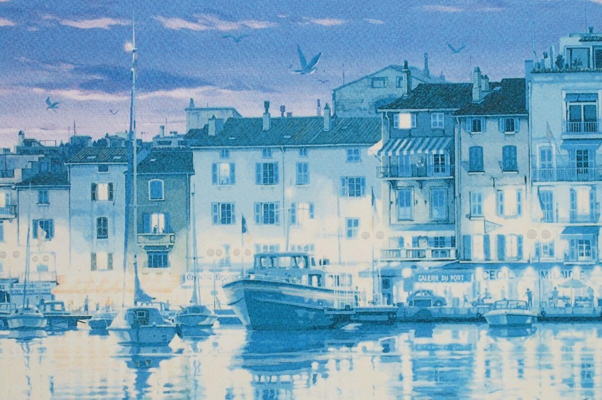 Amazon.co.jp: 真作 笹倉鉄平「サントロペ」限定リトグラフポスター 画