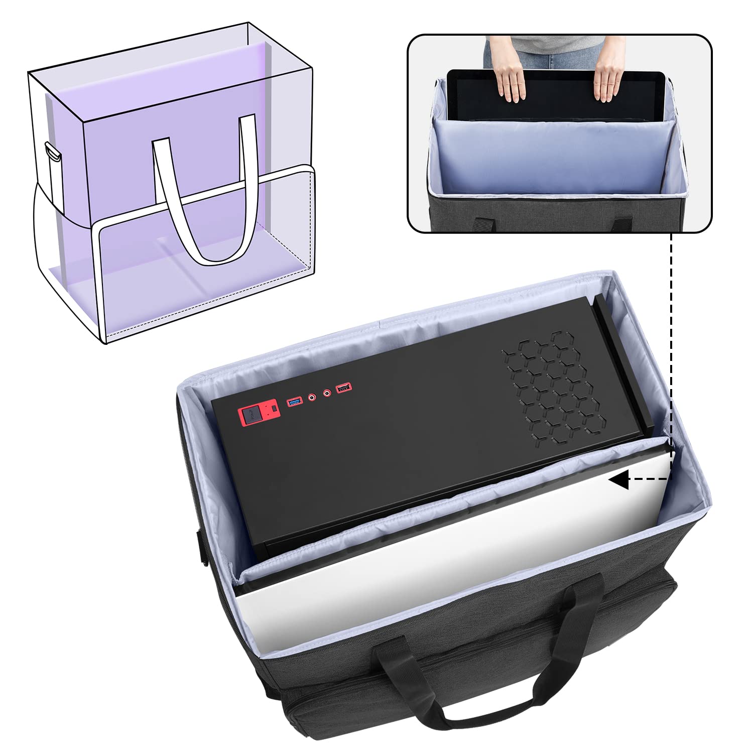 Amazon.co.jp: CURMIO デスクトップパソコン用キャリングケース