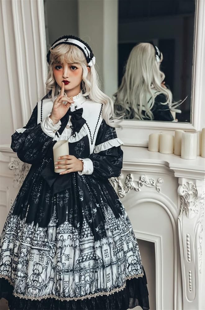 Amazon.co.jp: [レディレイジー] Lady Lazy ゴスロリ 長袖 ワンピース