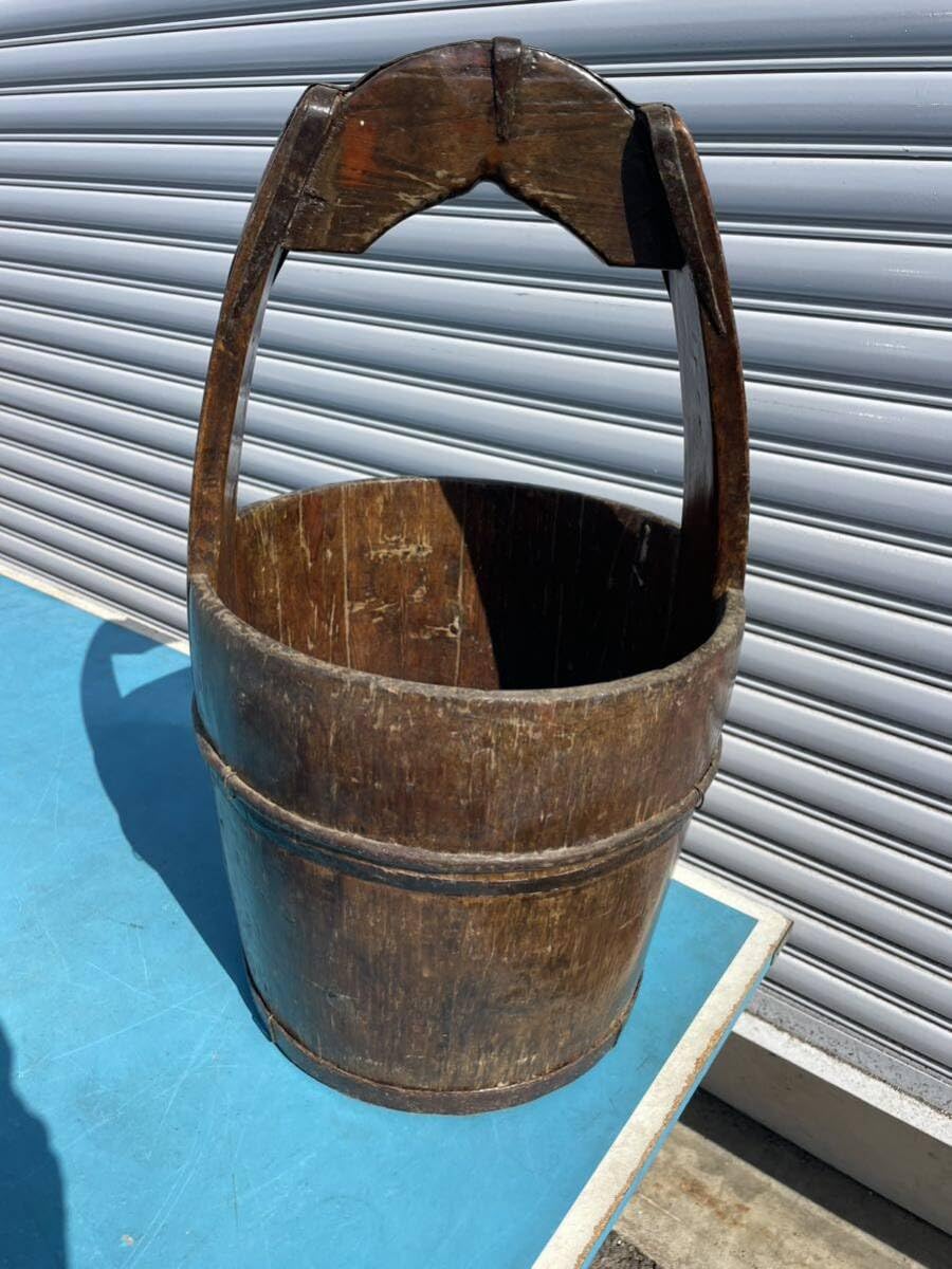 Amazon.co.jp: 水汲み桶英国？中国？アンティーク木桶古道具古民具