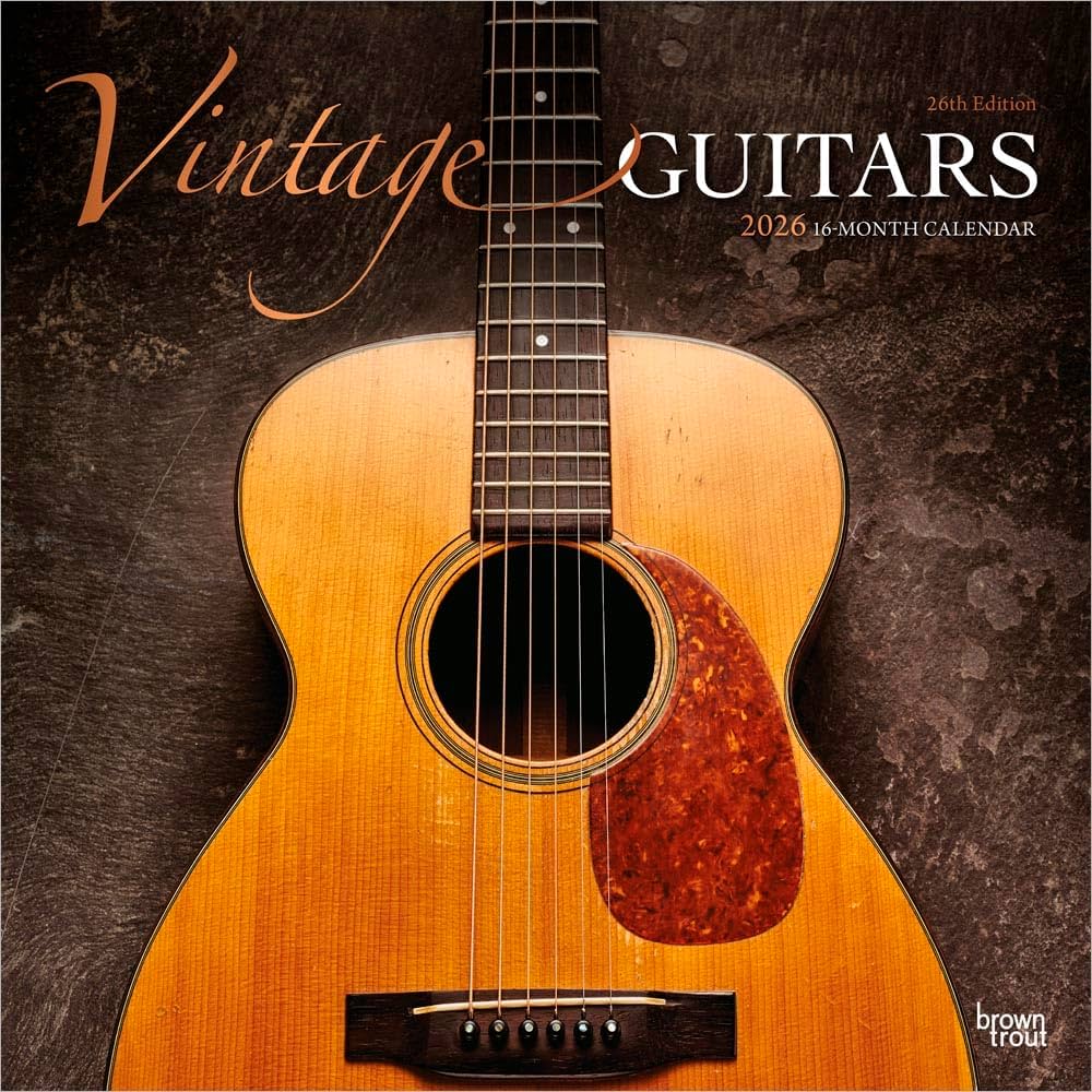 Vintage Guitars | 2026 12 x 24 Inch (Hanging) Monthly Square Wall